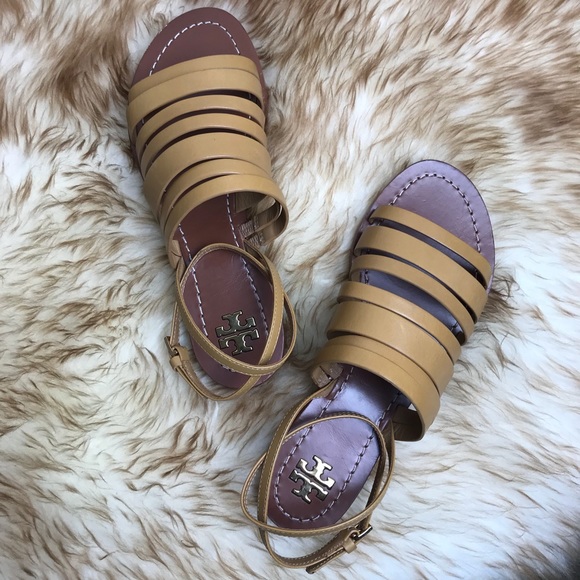 patos metallic disk gladiator sandal